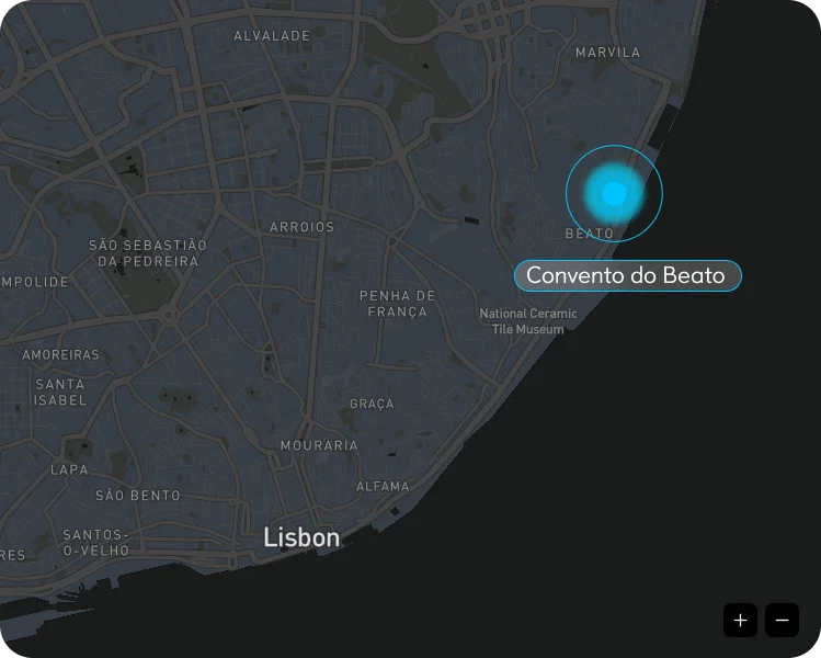 Map showing Convento do Beato location in Lisbon