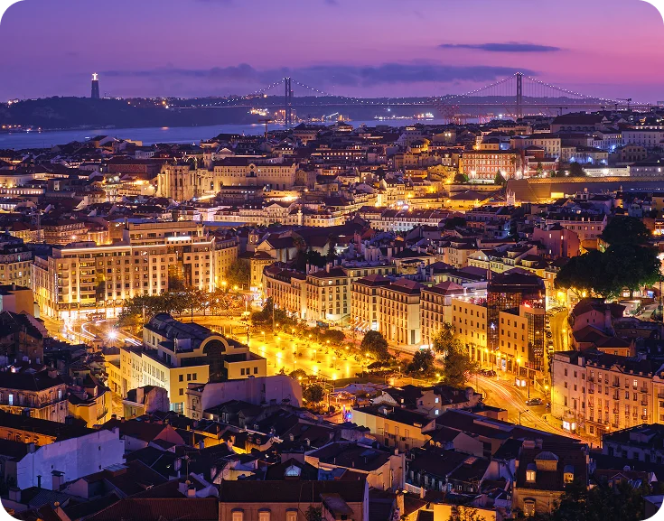 Lisbon City Night View